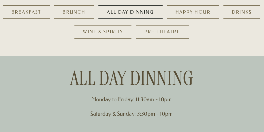 a menu of a restaurant
